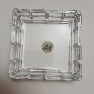 🍒 Cristal d’Arques France Vintage Lead Crystal Clear Square Ashtray